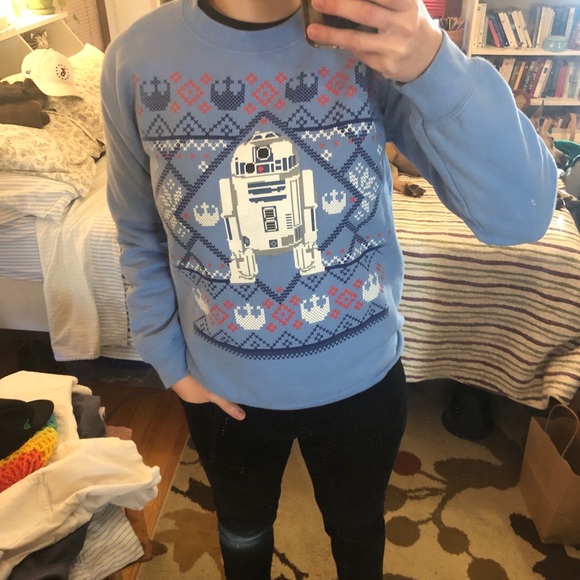 💚 3/$13 R2D2 Star Wars crew neck sweatshirt - Picture 3 of 6